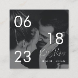 Tarjeta de gabinete RSVP para reciente boda fotogr