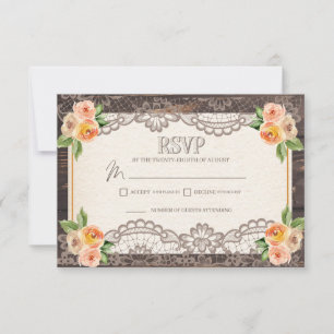 Tarjeta de gabinete RSVP RSVP de boda de otoño de