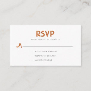 Tarjeta de gabinete RSVP Rustic Modern Parchment