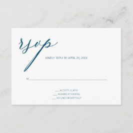 Tarjeta de gabinete RSVP Verde azulada moderna