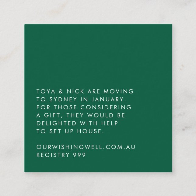 Tarjeta de gabinete sencilla y moderna (Anverso)