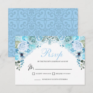 Tarjeta de gabinete Sky Blue Floral RSVP