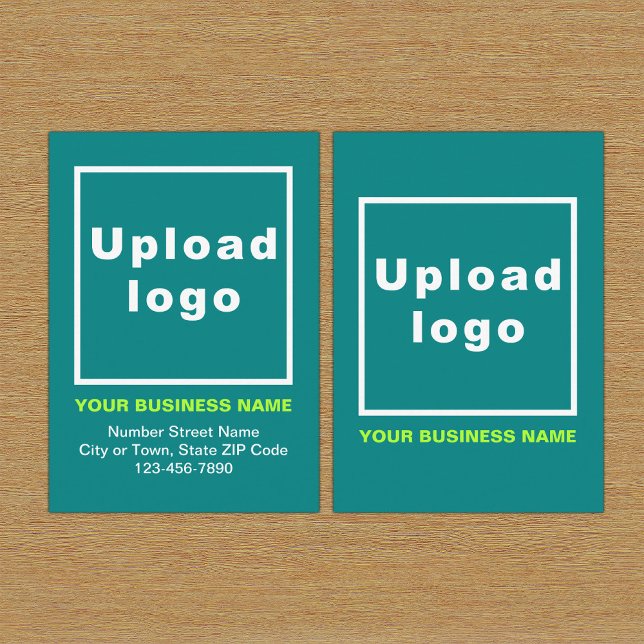 Tarjeta de gabinete Verde azulada para empresas (Build brand name awareness. Your business brand on teal green enclosure card.)