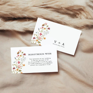 Tarjeta de gabinete Wildflower Honeymoon Wish