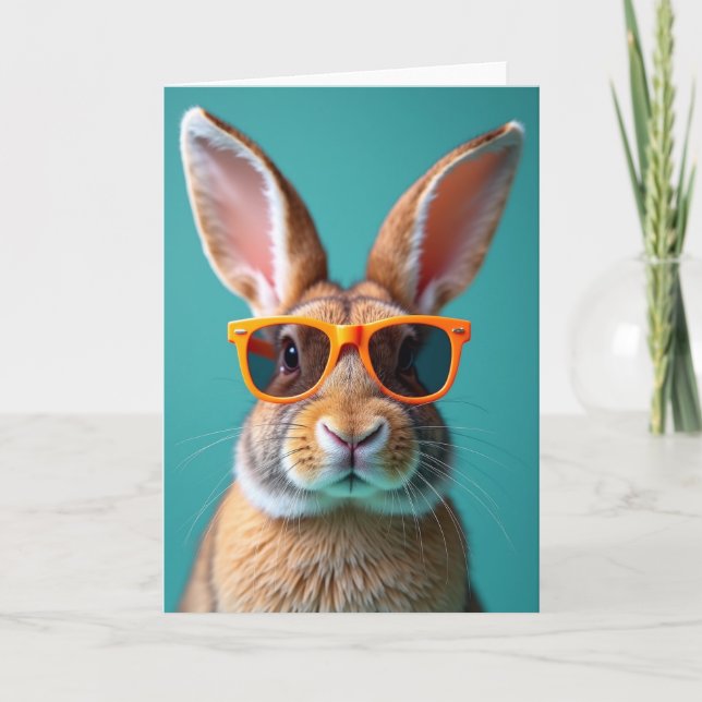 Tarjeta de Gafas de Conejo Genial (Anverso)