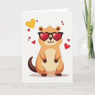 Tarjeta de Gafas de Corazón de Amor Bonito