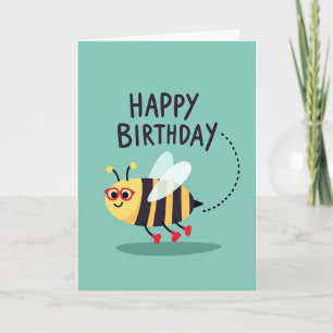 Tarjeta de gafas de insecto de cumpleaños alegre