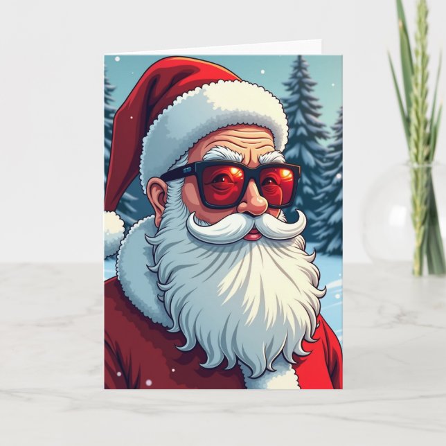 Tarjeta de gafas rojas alegres (Anverso)