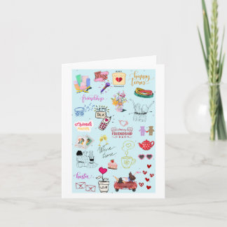 Tarjeta de Galentine graciosa de Collage