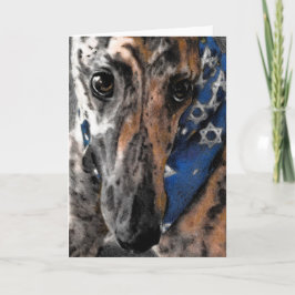 Tarjeta de galgo para Chanuká / Hanukkah / Pascua
