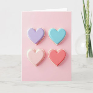 Tarjeta de Galleta de Corazón Feliz