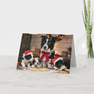 Tarjeta de galletas de Navidad de Border Collie li