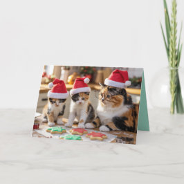 Tarjeta de galletas de Navidad de gato atigrado li