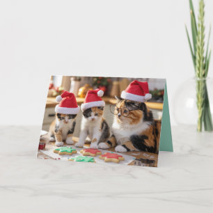Tarjeta de galletas de Navidad de gato atigrado li