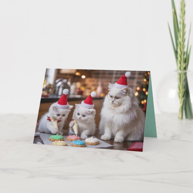 Tarjeta de galletas de Navidad de Persianas Blanca (Anverso)