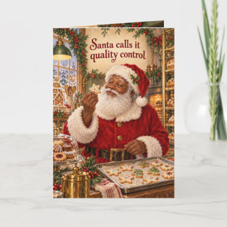 Tarjeta de galletas de Navidad divertida de Santa