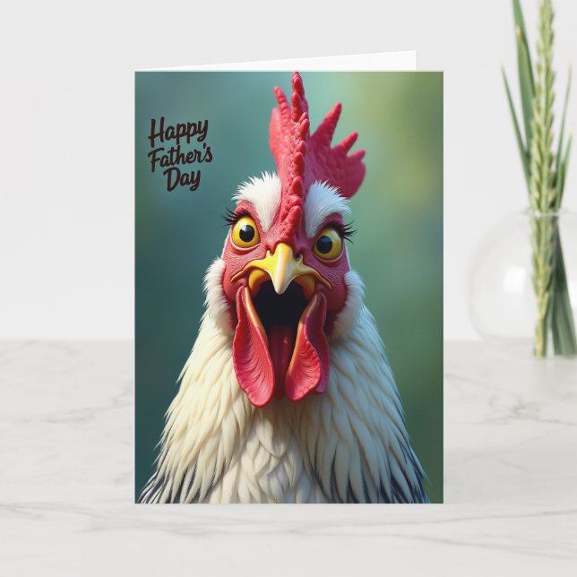 Tarjeta de gallo dulce del día del padre (Anverso)