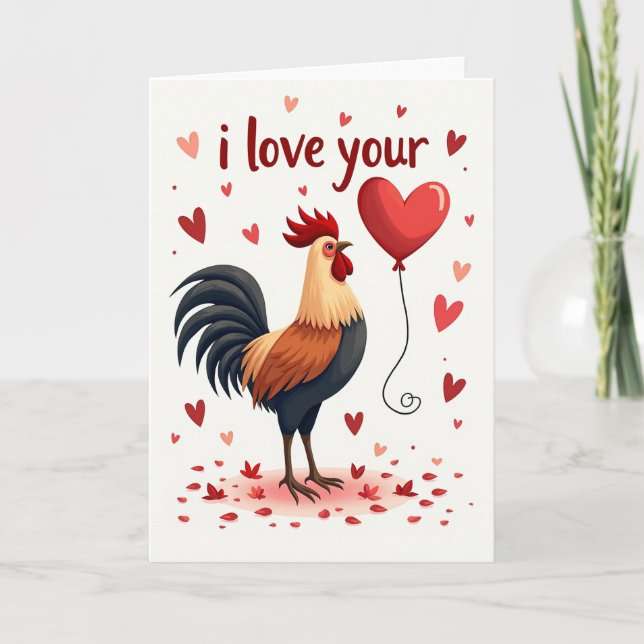 Tarjeta de Gallo 'Te Quiero' (Anverso)