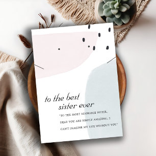 TARJETA DE GANADO DE REGALO DE HERMANA AZUL ABSTRA