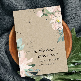 TARJETA DE GANADO DE REGALO DE MOM FLORAL DE Rubor