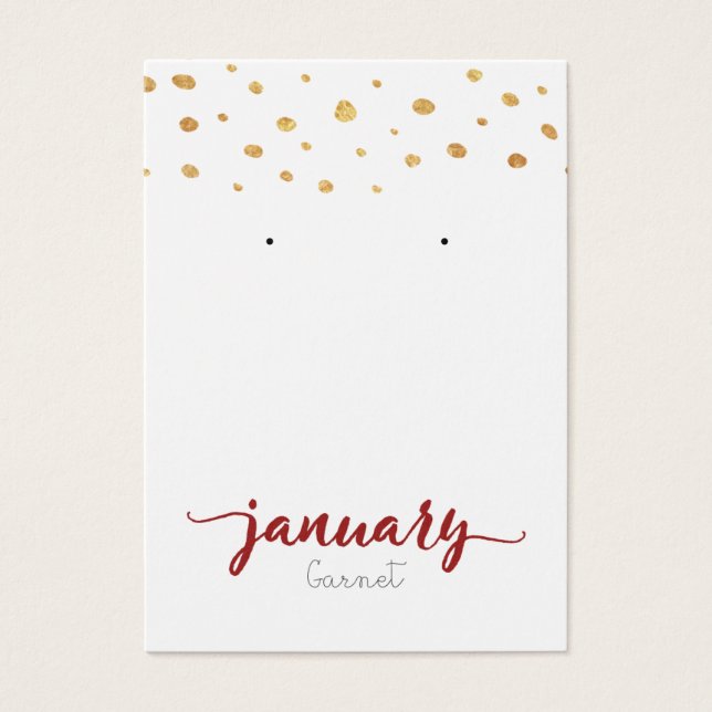 Tarjeta de ganancia de garnet Birthstone de enero (Frente)