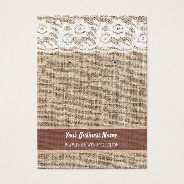 Tarjeta de ganancia de Personalizado Burlap Lace (Frente)