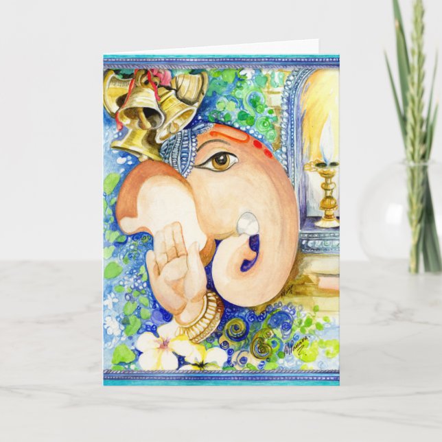 Tarjeta de Ganesh Diwali de la felicidad (Anverso)