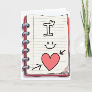 Tarjeta de garabato de corazón que te amo