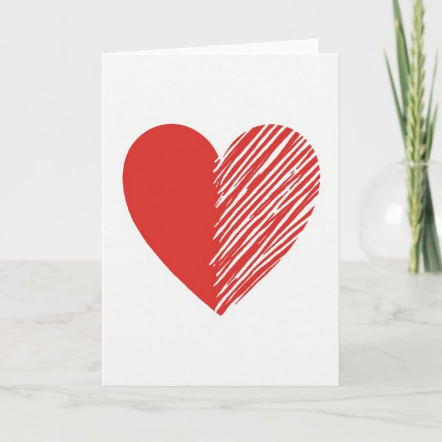 Tarjeta de Garabatos de Corazón de Amor (Anverso)