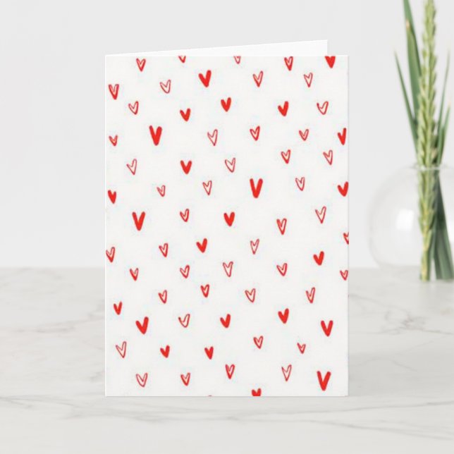 Tarjeta de garabatos de corazón simple (Anverso)