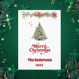 Tarjeta de garganta de árbol navideño