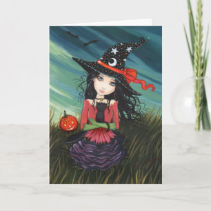 Tarjeta de Gata Bruja de Halloween por Molly Harri