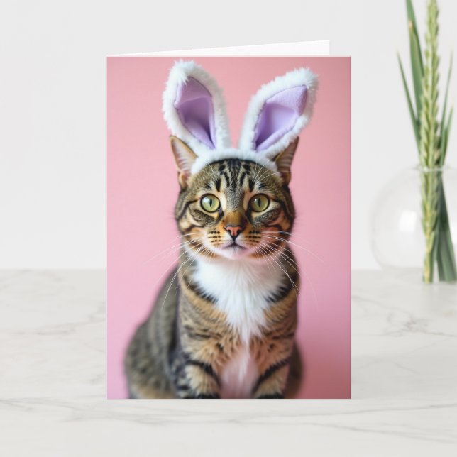 Tarjeta de gatito con orejas de novedad (Anverso)