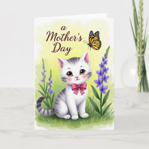 Tarjeta de gatito del día de la madre