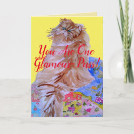 Tarjeta de Gatito Esponjoso de Colcha Eres un Gati