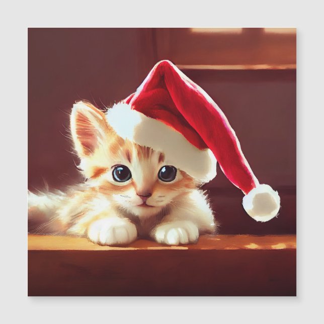 Tarjeta de Gatito Feliz Navidad (Anverso)