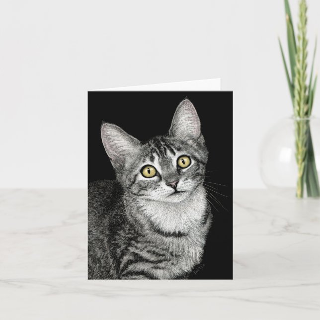 Tarjeta de gatito Tabby "Lucky Star" (Anverso)