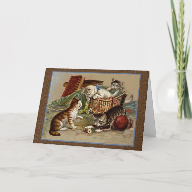Tarjeta de gatitos lúdicos (Anverso)