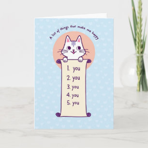 Tarjeta de Gato Adorable que me Hace Feliz