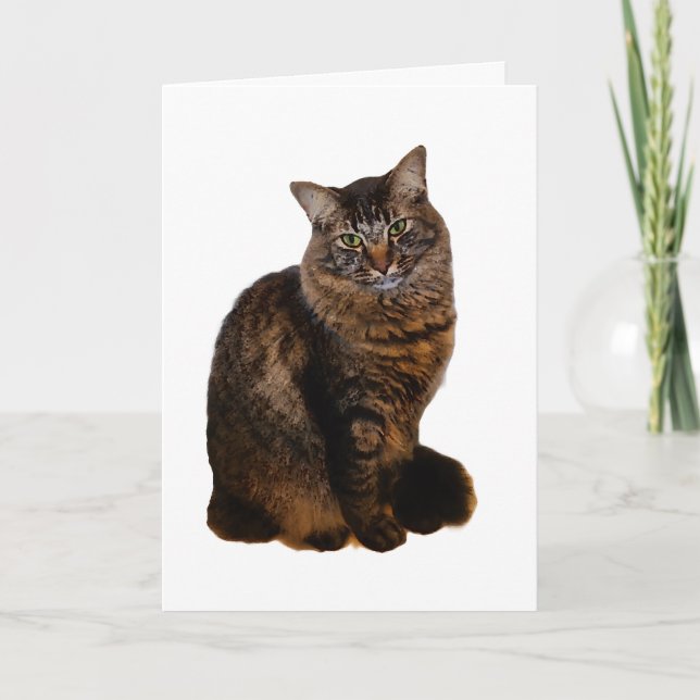 Tarjeta de gato atigrado - En blanco por dentro (Anverso)