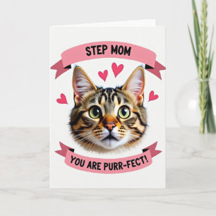 Tarjeta de gato atigrado perfecto para la madrastr