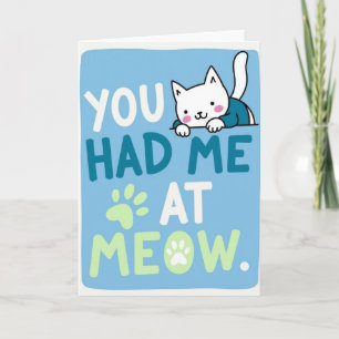 Tarjeta de gato Azul Me Tenías En Miau