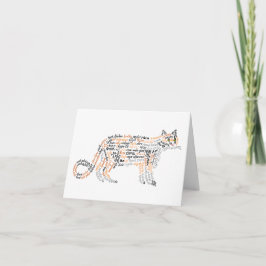 Tarjeta de gato calicó de palabra mundial