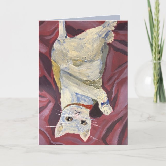 Tarjeta de gato con pintura de aceite (Anverso)
