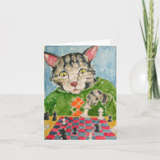 Tarjeta de gato de ajedrez