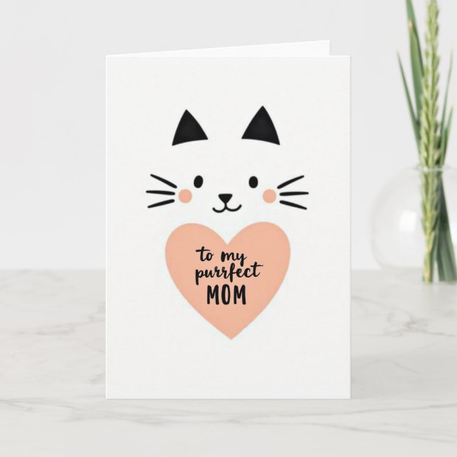 Tarjeta de gato de amor perfecto para mamá (Anverso)