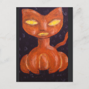 Tarjeta de gato de calabaza de Denis Gaston Art