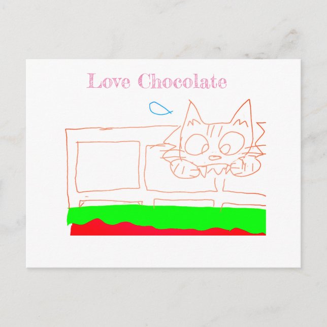 tarjeta de gato de chocolate (Anverso)