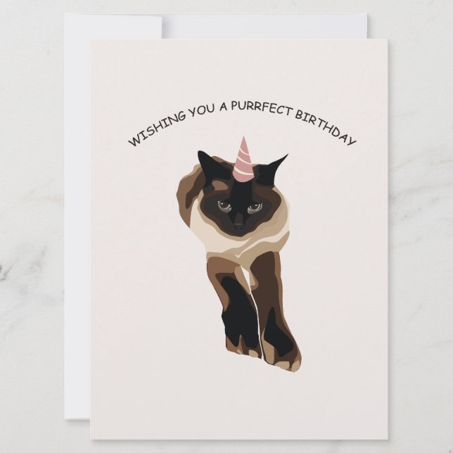 Tarjeta de gato de cumpleaños (Anverso)