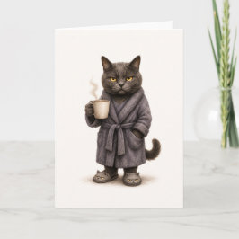 Tarjeta de gato de estado de ánimo matutino